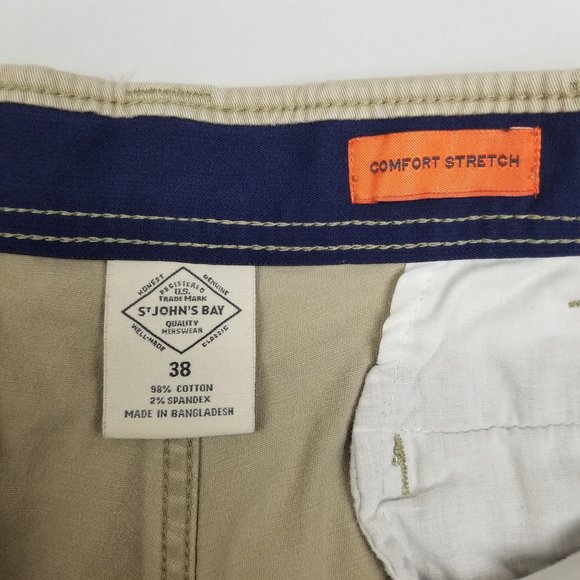 St. John's Bay Men's Comfort Stretch Chino Pants Size 38 - Picture 3 of 5